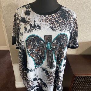 Leopard Print Angel Wing Top